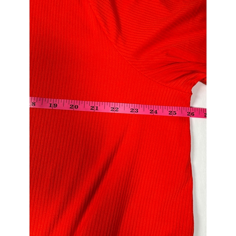 Lane Bryant Orange Ribbed Longline Cardigan Open Front Duster Pockets 22/24 Plus - Picture 10 of 12